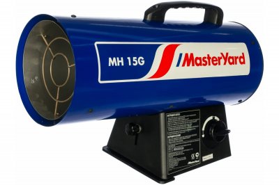 Пушка тепловая газовая MASTERYARD MH 15G (16кВт; 540м3​/​ч; 1, 1кг​/​ч; 5, 1кг)