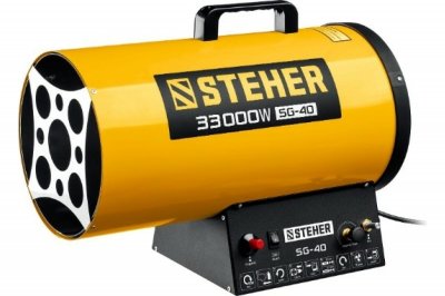 Пушка тепловая газовая STEHER SG-40 (33кВт; 700м3​/​ч; 2, 3кг​/​ч; 8, 9кг) КМС01