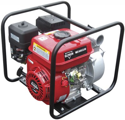 Мотопомпа чистовая 50х50 ELITECH МБ 600 Д50 (4Т; 5, 5лс; 600л​/​м; напор 30м; 24, 2кг) (155204)