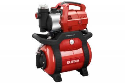 Насосная станция ELITECH САВ 800Н​/​24Ф (800Вт; 55л​/​мин; 8​/​38м; бак 24л; 13, 5кг)