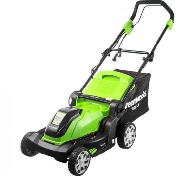 Газонокосилка электрическая GREENWORKS GLM1241 (1, 2кВт; 40cм; 20-80мм; 15, 7кг) (2505207)
