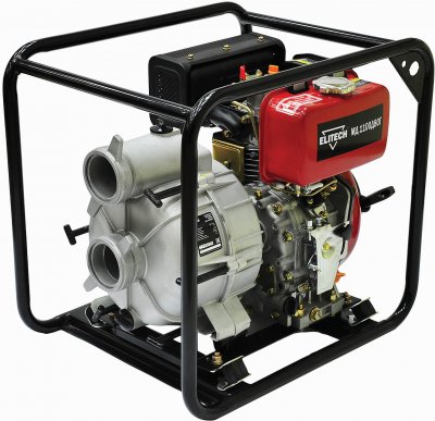 Мотопомпа грязевая 80х80 ELITECH МД 1100 Д 80 Г (4Т; 5, 5лс; 1100л​/​м; до 27мм; 59кг)