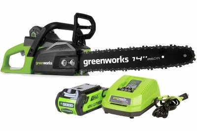 Акк. пила цепная GREENWORKS GD40CS15K2 (40В; 1 АКБ; 2, 0Ач; шина 14\