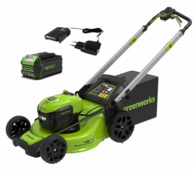 Акк газонокосилка GREENWORKS GD40LM48SPK4 (40В; 4, 0Ач; 48cм; 25-80мм; 29, 5кг) (2517407UB)