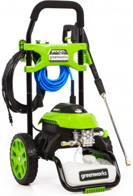 Мойка GREENWORKS GHP2000 (1800Вт; 140-140бар; 40°C; 360л​/​ч; шланг 7, 6м; 14, 1кг) (5105507)