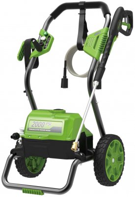 Мойка GREENWORKS GPW2000 (2000Вт; 140-140бар; 40°C; 360л​/​ч; шланг 7, 6м; 13, 4кг) (5106707)