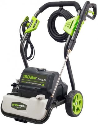 Мойка GREENWORKS GPWG8II (2800Вт; 160-160бар; 40°C; 500л​/​ч; шланг 10м; 24кг) (5106807)