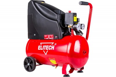 Компрессор безмасляный ELITECH КПБ190​/​24+4K (1500Вт; 24л; 180л​/​мин; 8бар; 24кг) (181254)
