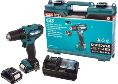 Акк дрель-шуруповерт MAKITA DF333DWAE (12В; 2 АКБ; 2, 0Ач; 30Нм; 1, 1кг; кейс)
