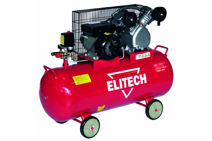 Компрессор ременной ELITECH КПР100​/​400​/​2, 2 (2200Вт; 100л; 400л​/​мин; 8бар; 77кг) (198649)
