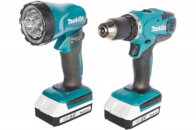 Акк дрель-шуруповерт MAKITA DF457DWLE (18В; 2 АКБ; 1, 5Ач; 42Нм; 1, 7кг)