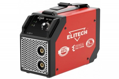 Сварочный инвертор ELITECH ИС 220 (MMA+TIG; 7, 0кВт; 10-200А; электрод 5, 0мм; 5, 6кг) (176987)