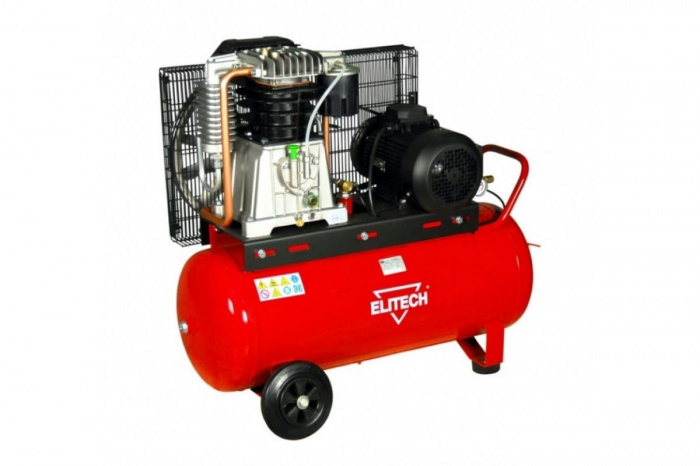 Компрессор ременной ELITECH КР100​/​AB678​/​4T (380В; 4000Вт; 100л; 650л​/​мин; 10бар; 125кг) (181517)