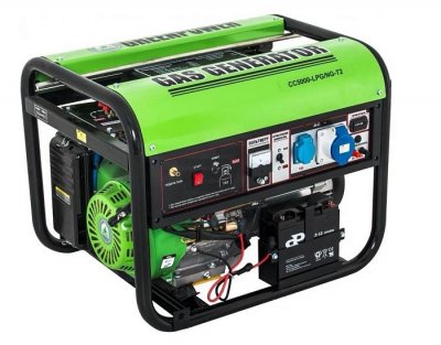 Генератор газовый GREENPOWER CC5000-NG​/​LPG-B (380в; 4, 2-4, 8кВт; 88кг)