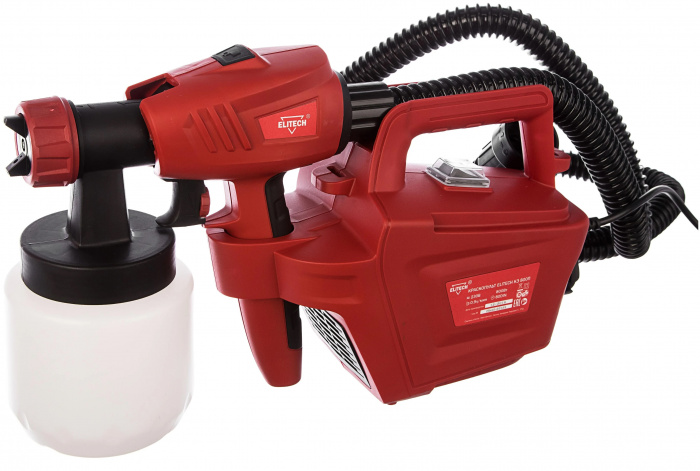 Краскопульт электрический ELITECH КЭ 800П (800Вт; сопло 1, 8​/​2, 6мм; 80 DIN; 2, 7кг) (189847)
