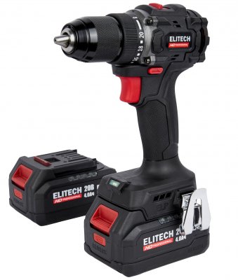 Акк дрель-шуруповерт ELITECH CD 20SL2 бесщ (20В; 2 АКБ; 4, 0Ач; 65Нм; 1, 1кг; кейс) (E2201.040.02)
