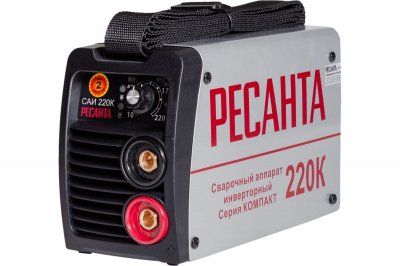 Сварочный инвертор РЕСАНТА САИ 220К (MMA; 7, 2кВт; 10-220А; электрод 5, 0мм; 4, 22кг) (65​/​37)