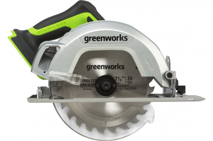 Акк. пила дисковая GREENWORKS GD24CS (24В; без АКБ и ЗУ; диск 185мм 3, 35кг) (1500907)