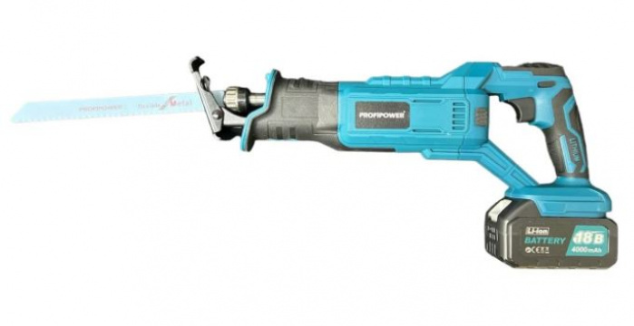 Акк. пила сабельная PROFIPOWER MKGSD-18V (18В; 1 АКБ; 4, 0Ач; 0-3100ход​/​мин; 3, 5кг +кейс) (E0129)