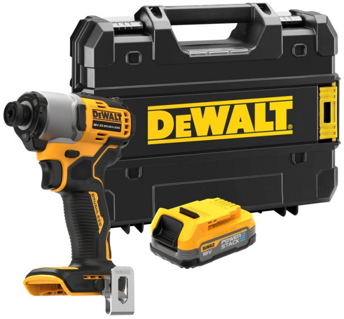 Акк винтоверт ударный DeWALT DCF840E1T-XJ бесщ (18В; 1 АКБ; 2, 0Ач; 192Нм; 0, 88кг; кейс)