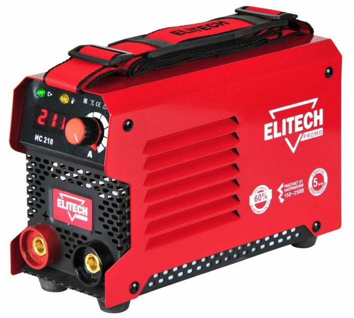 Сварочный инвертор ELITECH ИС 210 (MMA+TIG; 4, 4кВт; 20-210А; электрод 5, 0мм; 3кг) (199495)