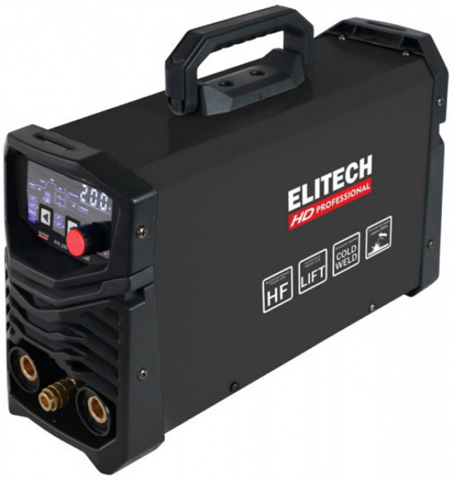 Сварочный инвертор ELITECH WM 200 DC PULSE (MMA+TIG; 6, 5кВт; 10-200А; электрод 5, 0мм; 6, 5кг) (204475