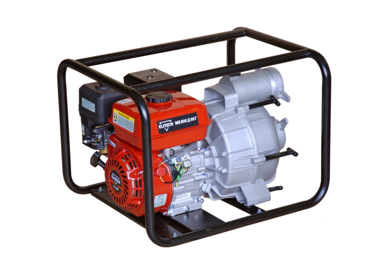 Мотопомпа грязевая 80х80 ELITECH МБ 950 Д 80Г (4Т; 7лс; 950л/м; до 25мм;) (156827) от магазина Инструмент маркет