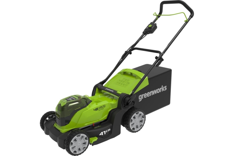 Акк газонокосилка GREENWORKS G24X2LM41 (24В; без АКБ и ЗУ; 41cм; 25-80мм; 18кг) (2512607) от магазина Инструмент маркет