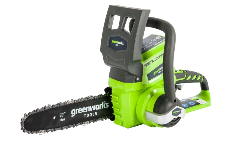 Акк пила цепная GREENWORKS G24CS25 (24В; без АКБ и ЗУ; шина 10"-25см; 3/8-1,3-40) (2000007) от магазина Инструмент маркет