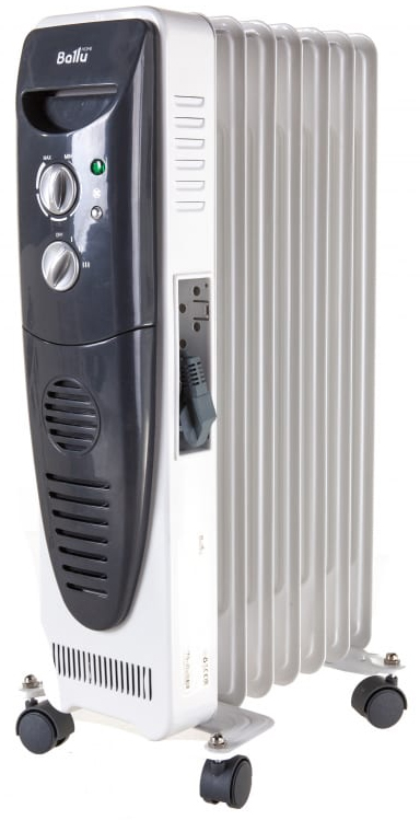 Радиатор масляный BALLU TURBO BOH/TB- 07FH 1500 белый (1500Вт; 7 секций; 24м2; 9,1кг) (НС-1132828) от магазина Инструмент маркет
